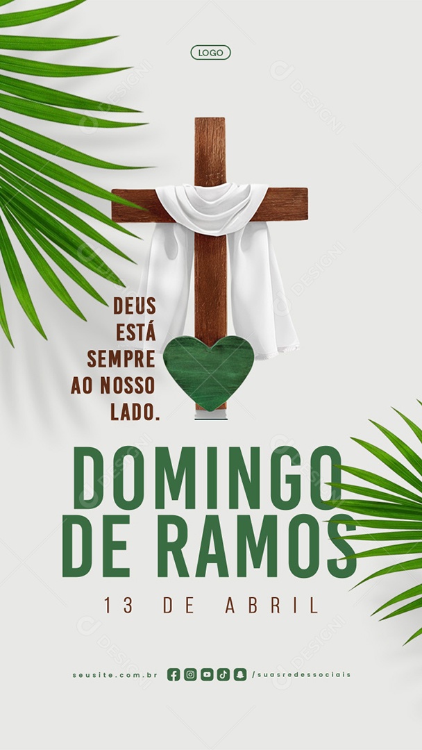 Story Domingo de Ramos 13 de Abril Hosana Social Media PSD Editável