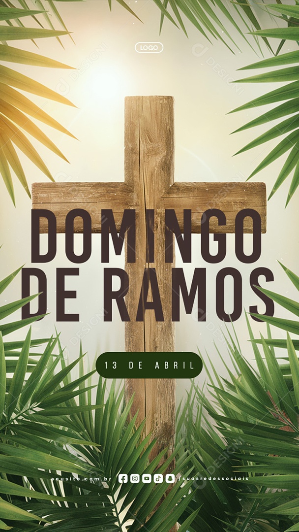 Story Domingo de Ramos 13 de Abril Hosana Social Media PSD Editável