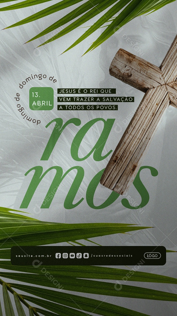Story Domingo de Ramos 13 de Abril Hosana Social Media PSD Editável
