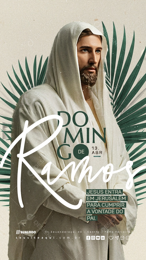 Story Domingo de Ramos 13 de Abril Social Media PSD Editável