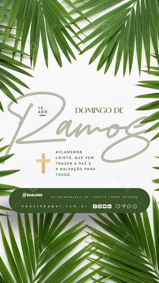 Story Domingo de Ramos 13 de Abril Social Media PSD Editável
