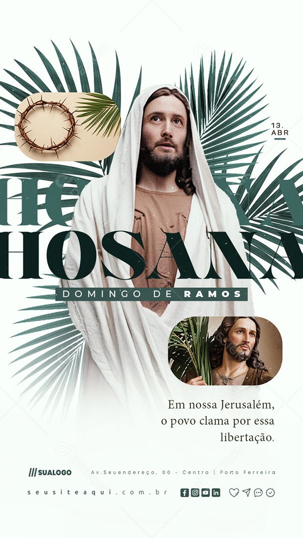 Story Domingo de Ramos 13 de Abril Social Media PSD Editável