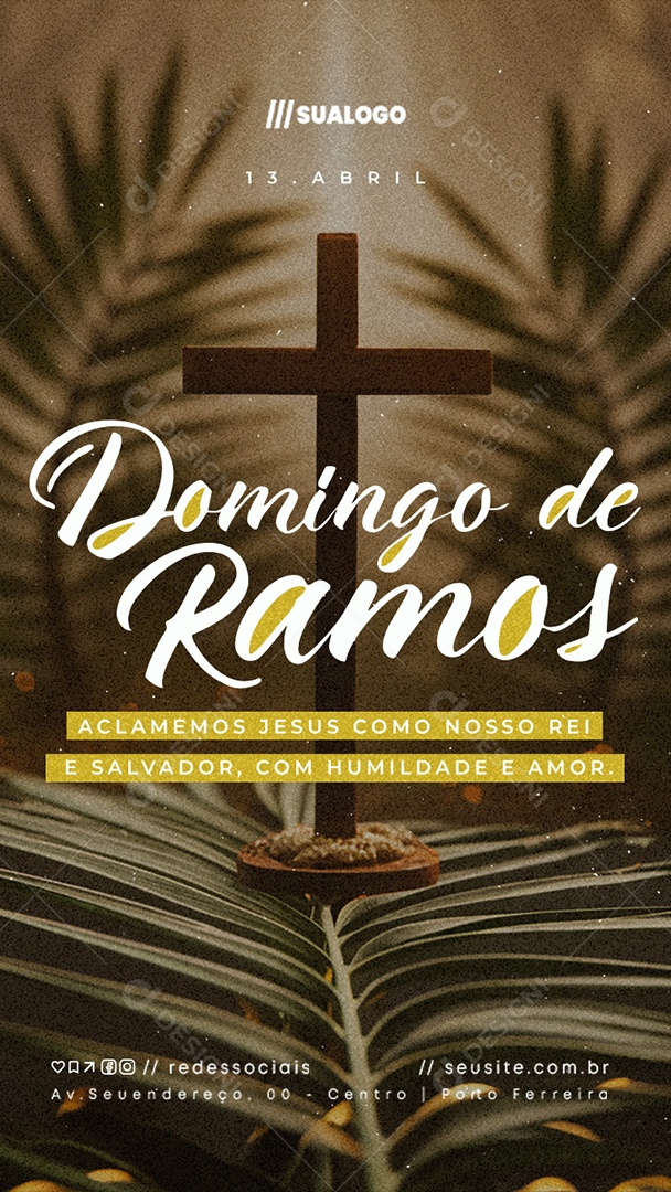 Story Domingo de Ramos 13 de Abril Social Media PSD Editável