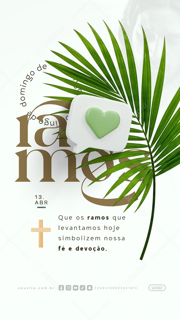 Story Domingo de Ramos 13 de Abril Social Media PSD Editável