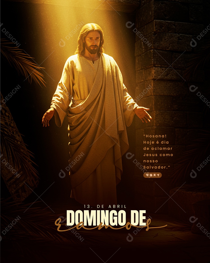 Domingo de Ramos 13 de Abril Social Media PSD Editável