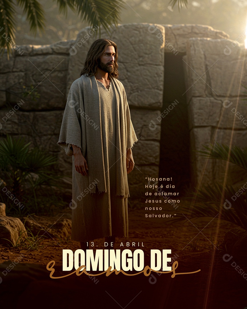 Domingo de Ramos 13 de Abril Social Media PSD Editável