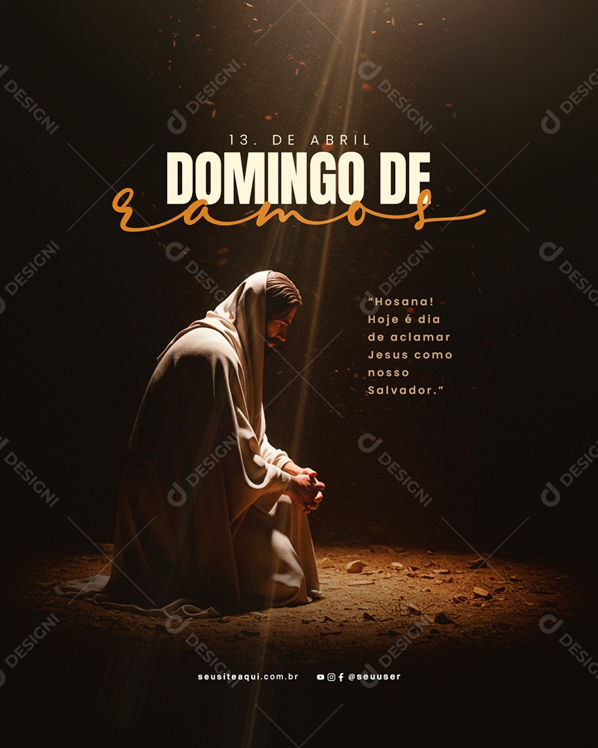 Domingo de Ramos 13 de Abril Social Media PSD Editável