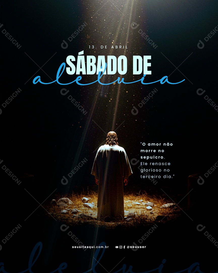 Sábado de Aleluia 19 de Abril Social Media PSD Editável