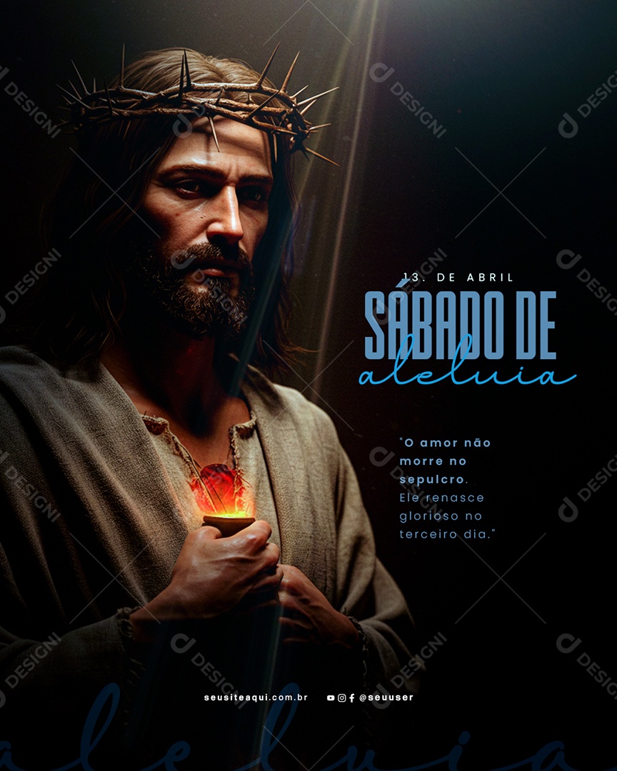 Sábado de Aleluia 19 de Abril Social Media PSD Editável