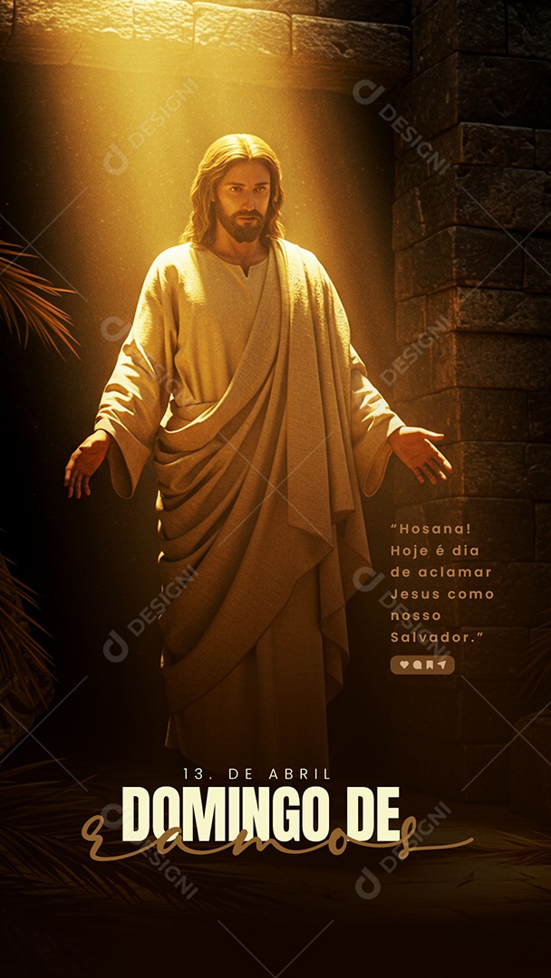 Story Domingo de Ramos 13 de Abril Social Media PSD Editável