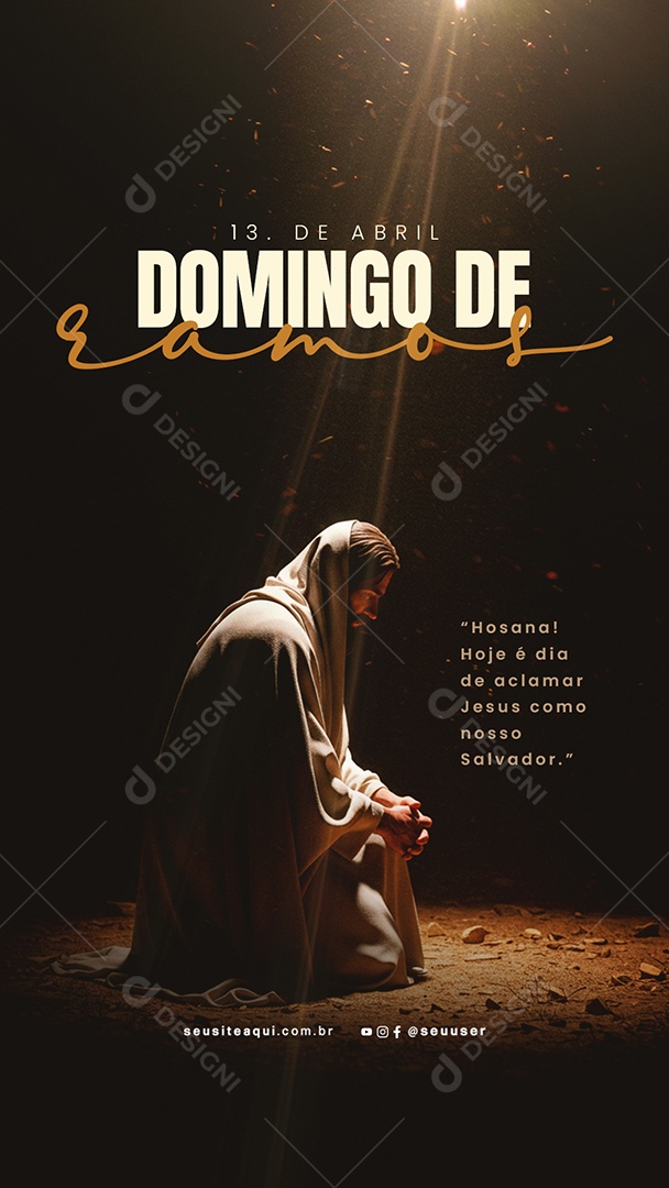 Story Domingo de Ramos 13 de Abril Social Media PSD Editável