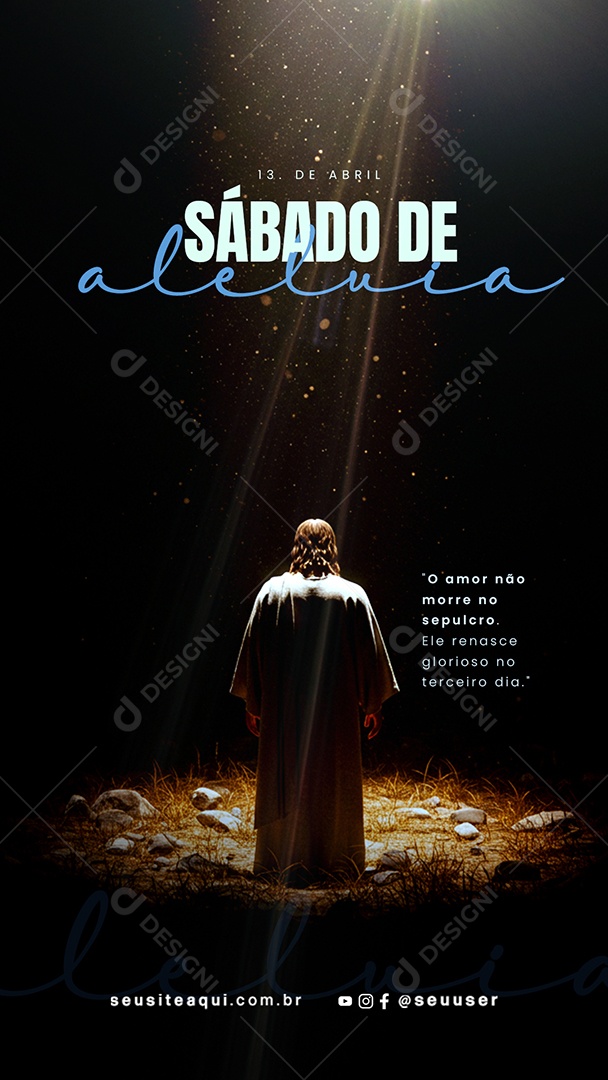 Story Sábado de Aleluia 19 de Abril Social Media PSD Editável