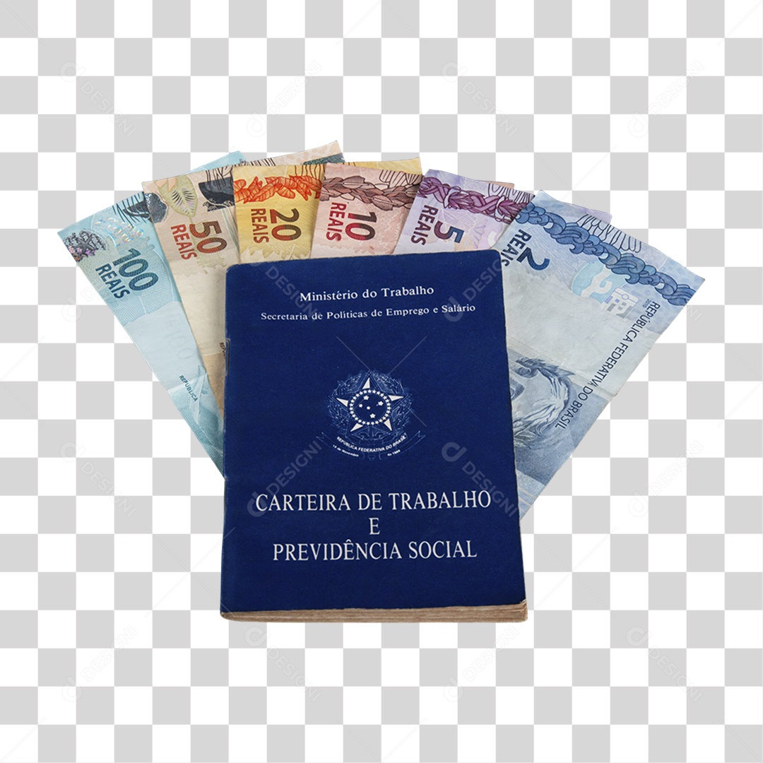 Carteira de Trabalho com Dinheiro PNG Transparente