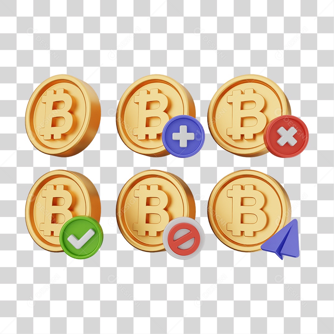 Elemento 3D Ícones Moedas Coin PNG Transparente