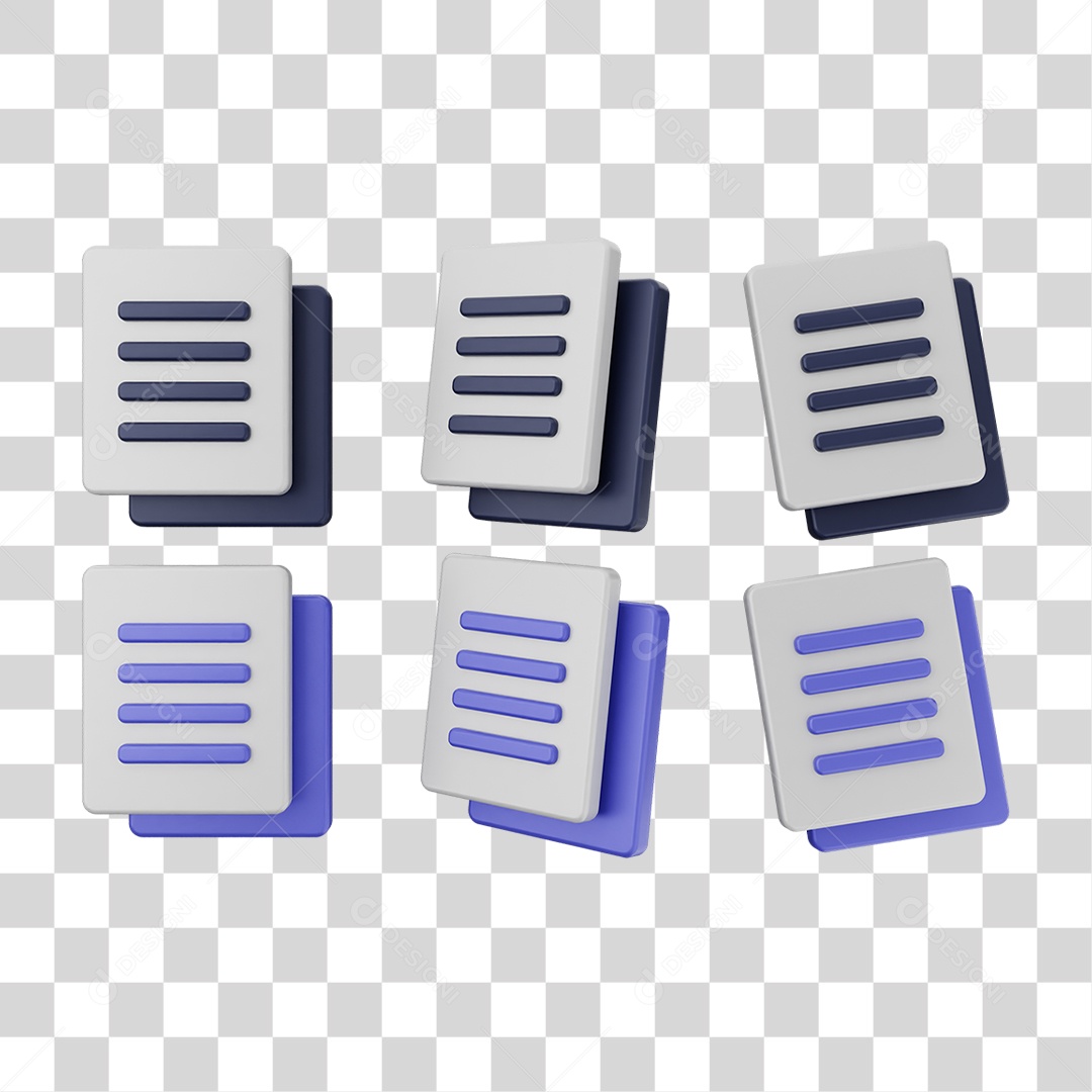 Ícone 3D Pacotes de Arquivos Pastas PNG Transparente