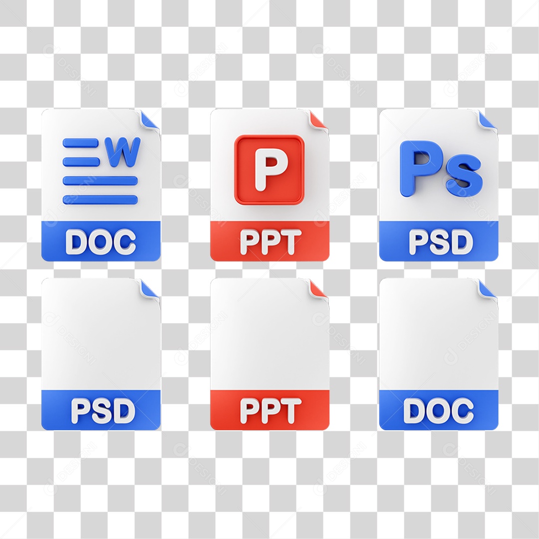 Ícone 3D Pacotes de Arquivos Pastas PNG Transparente