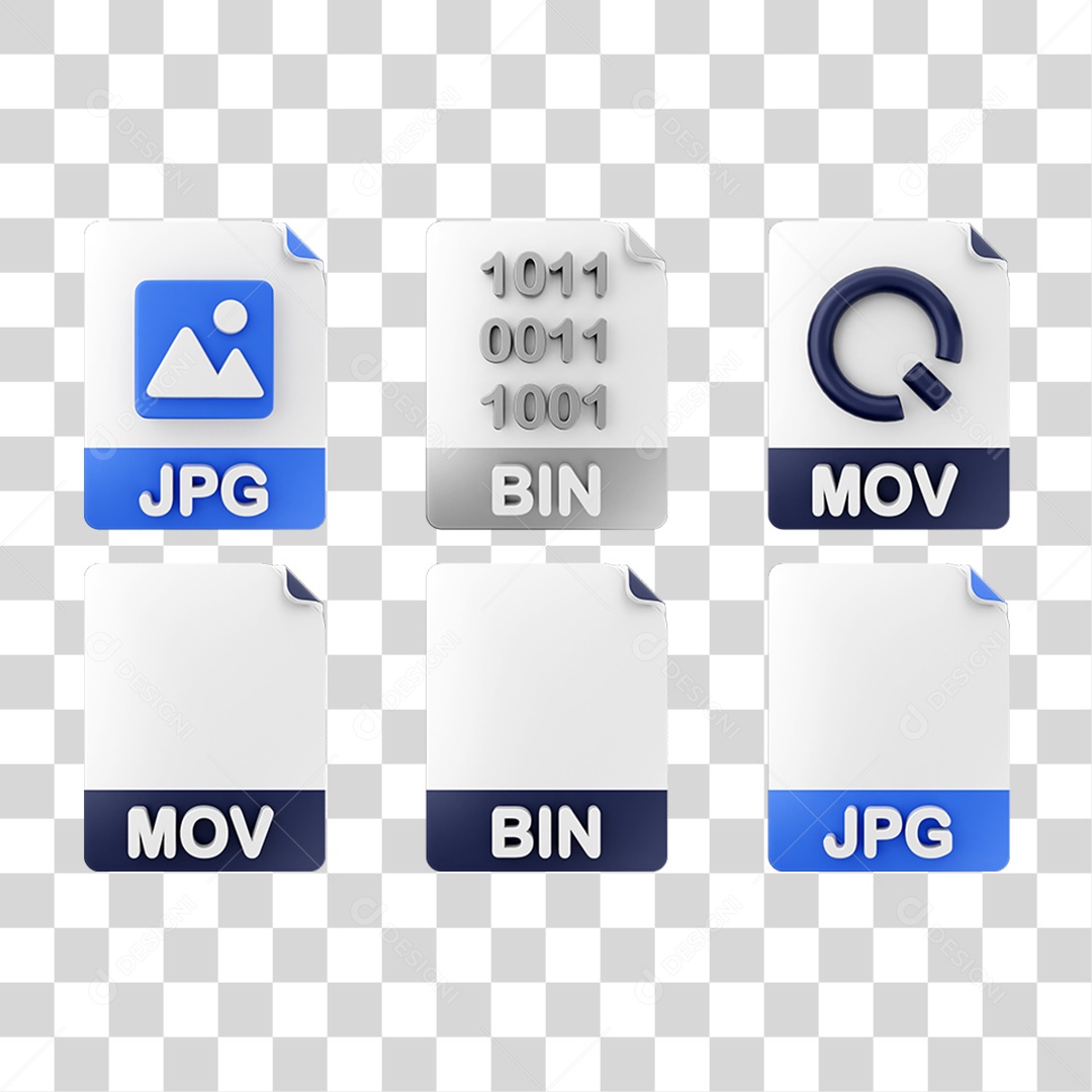 Ícone 3D Pacotes de Arquivos Pastas PNG Transparente