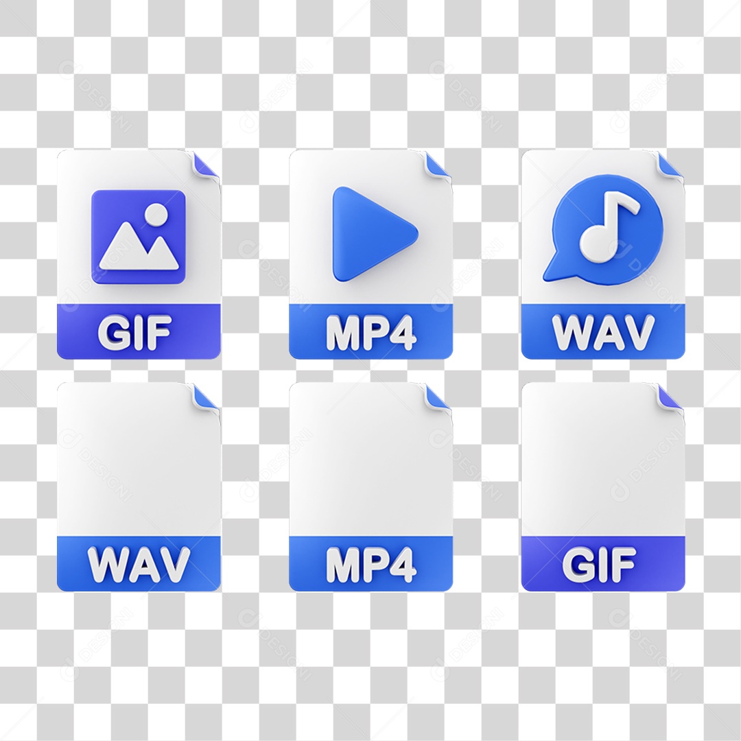 Ícone 3D Pacotes de Arquivos Pastas PNG Transparente
