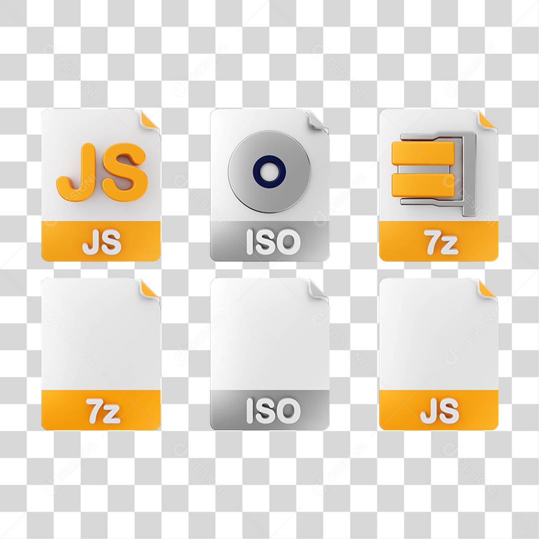 Ícone 3D Pacotes de Arquivos Pastas PNG Transparente