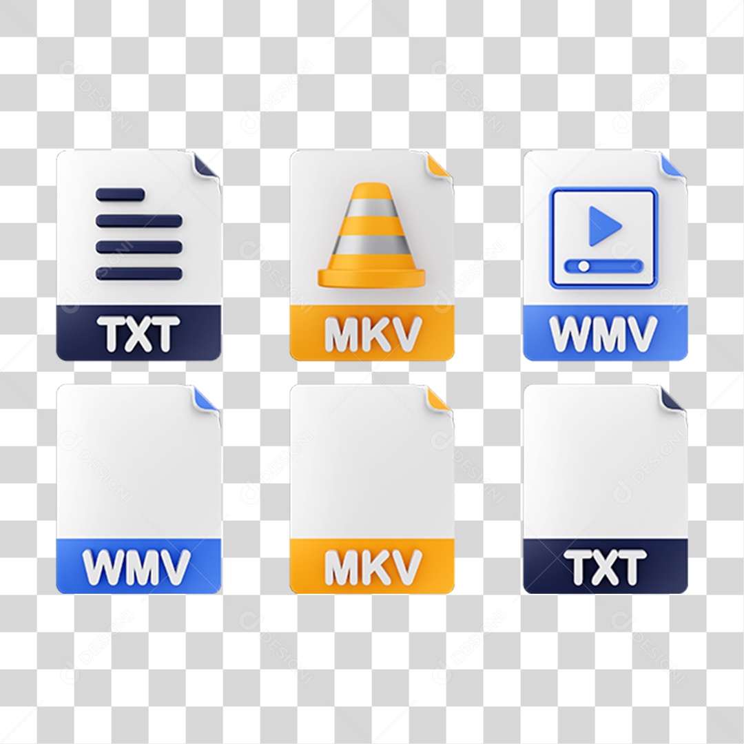 Ícone 3D Pacotes de Arquivos Pastas PNG Transparente