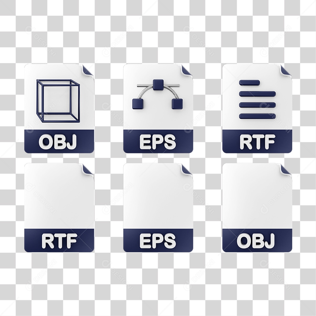 Ícone 3D Pacotes de Arquivos Pastas PNG Transparente