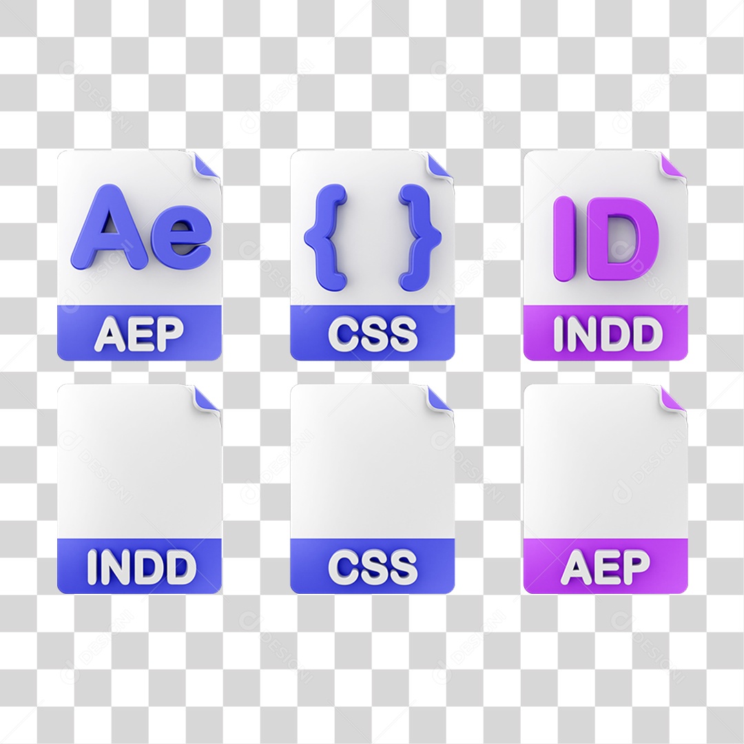 Ícone 3D Pacotes de Arquivos Pastas PNG Transparente
