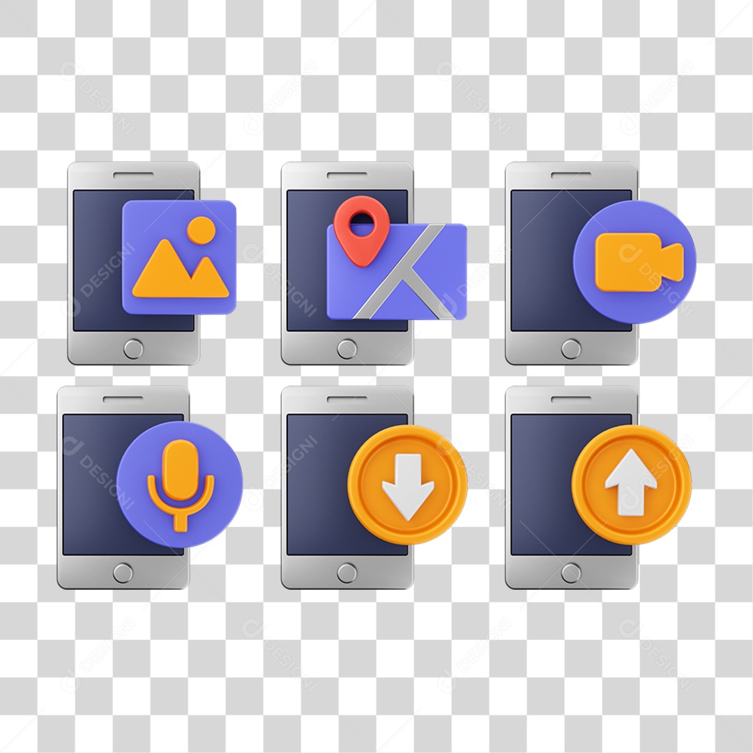 Ícone 3D Pacotes de Arquivos Pastas PNG Transparente