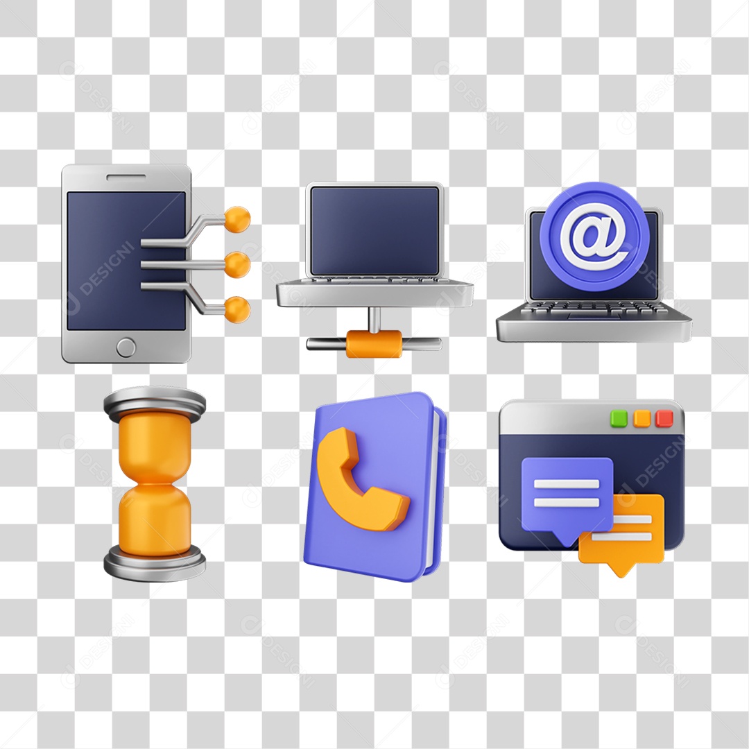 Ícone 3D Pacotes de Arquivos Pastas PNG Transparente