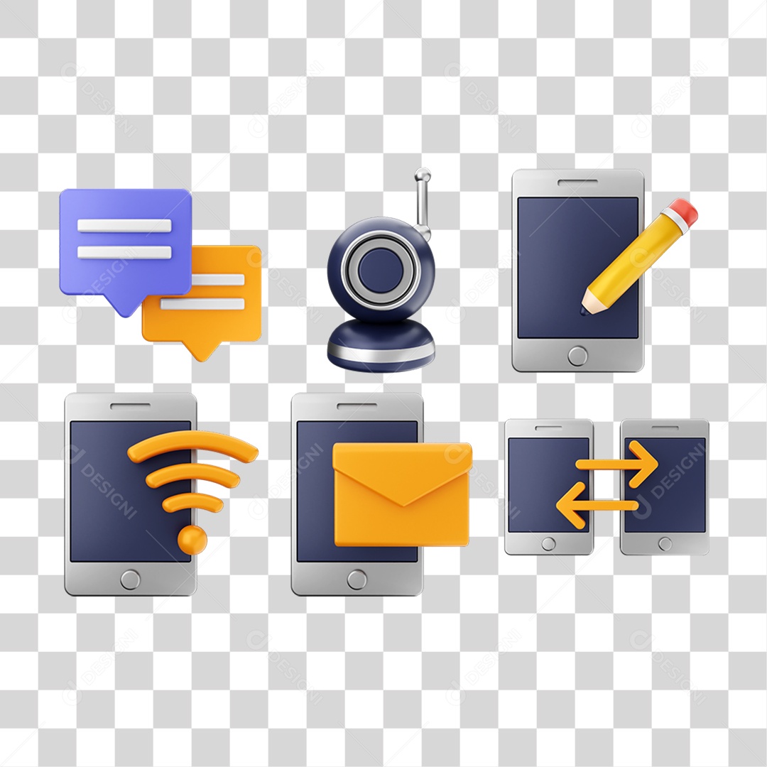 Ícone 3D Pacotes de Arquivos Pastas PNG Transparente