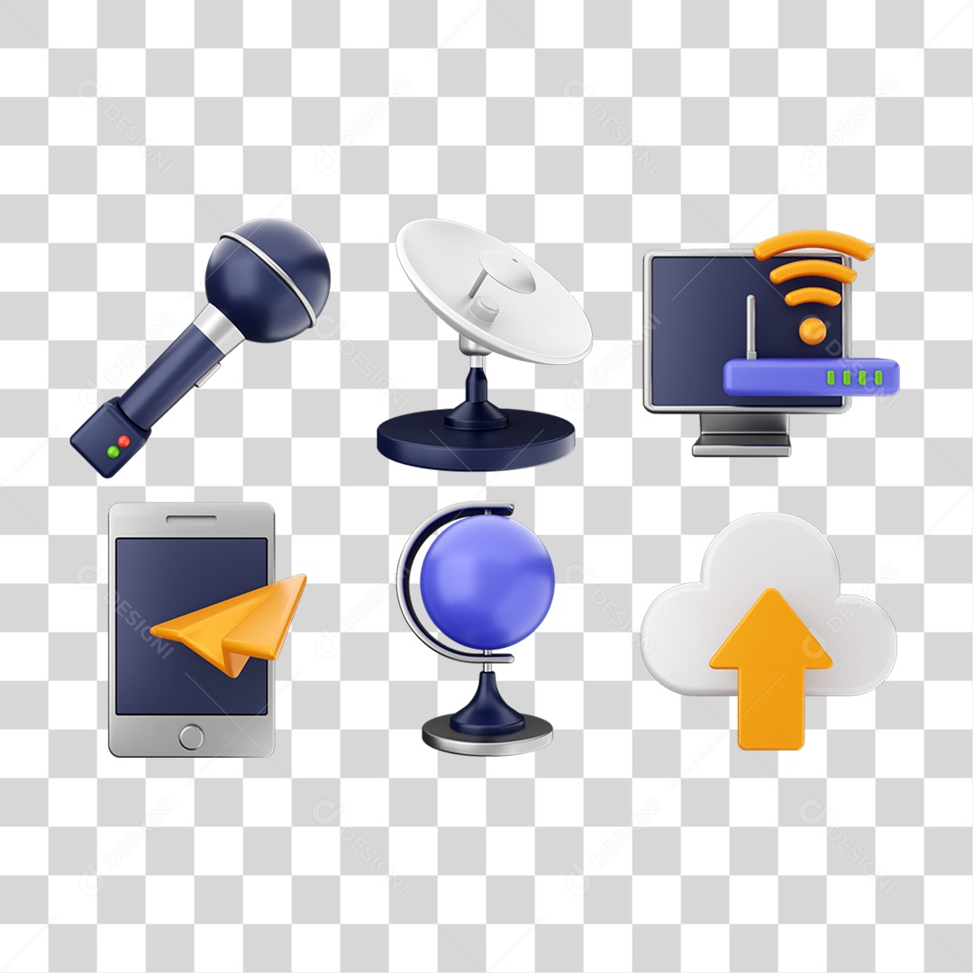 Ícone 3D Pacotes de Arquivos Pastas PNG Transparente