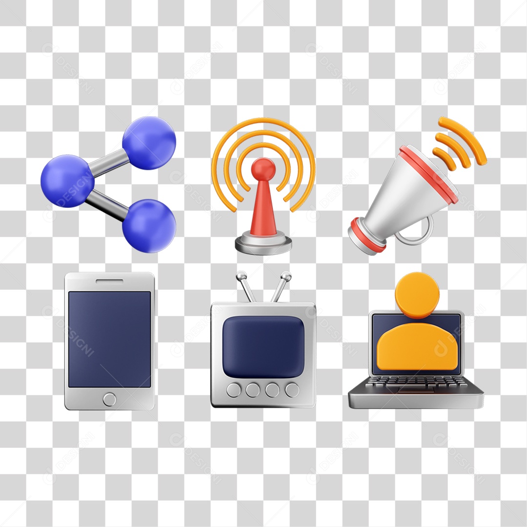 Ícone 3D Pacotes de Arquivos Pastas PNG Transparente