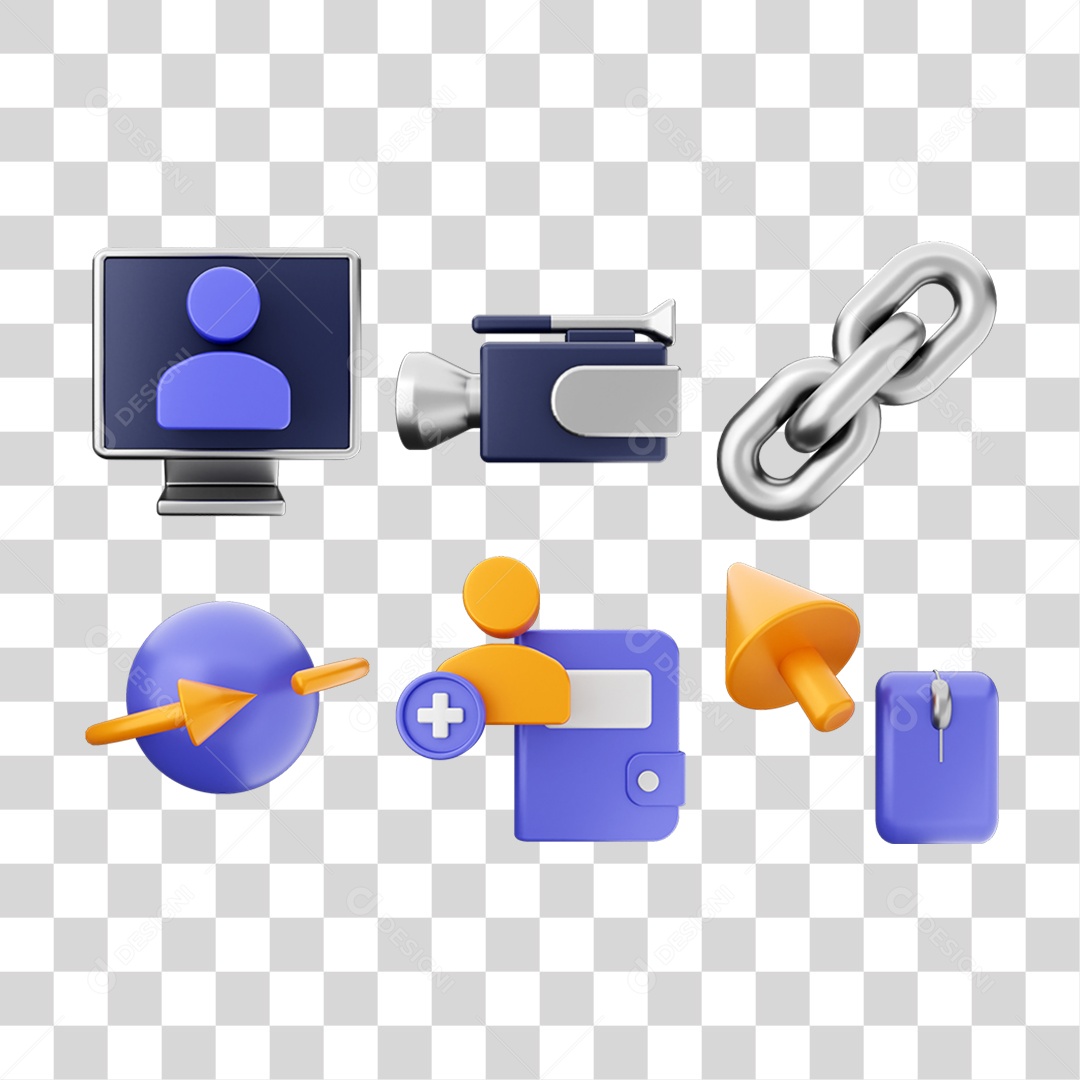 Ícone 3D Pacotes de Arquivos Pastas PNG Transparente