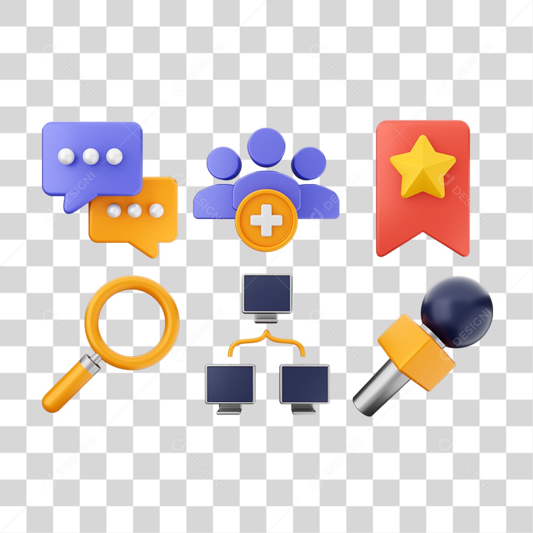 Ícone 3D Pacotes de Arquivos Pastas PNG Transparente