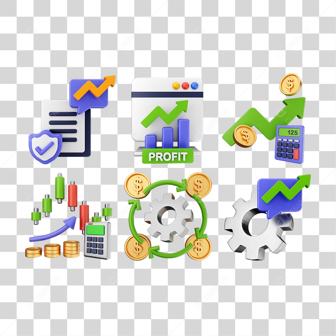 Ícone 3D Pacotes de Gráficos PNG Transparente