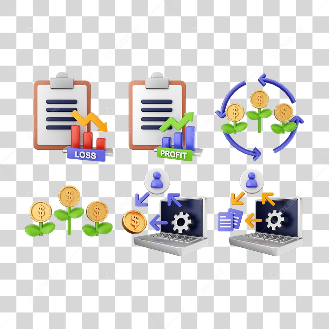 Ícone 3D Pacotes de Gráficos PNG Transparente