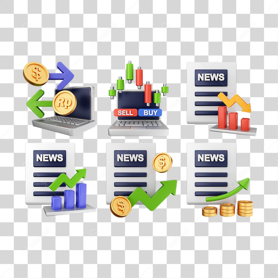 Ícone 3D Pacotes de Gráficos PNG Transparente