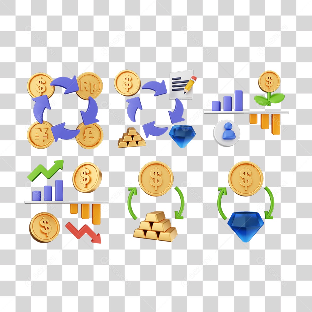 Ícone 3D Pacotes de Gráficos PNG Transparente