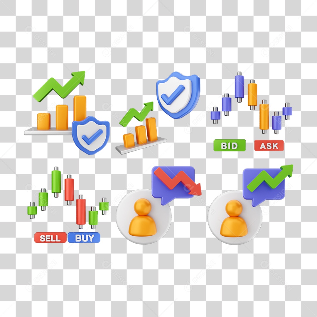 Ícone 3D Pacotes de Gráficos PNG Transparente