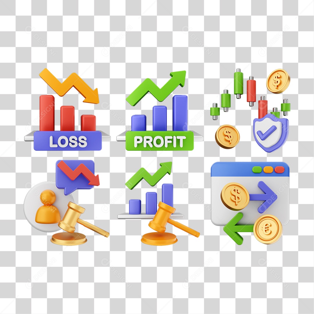 Ícone 3D Pacotes de Gráficos PNG Transparente