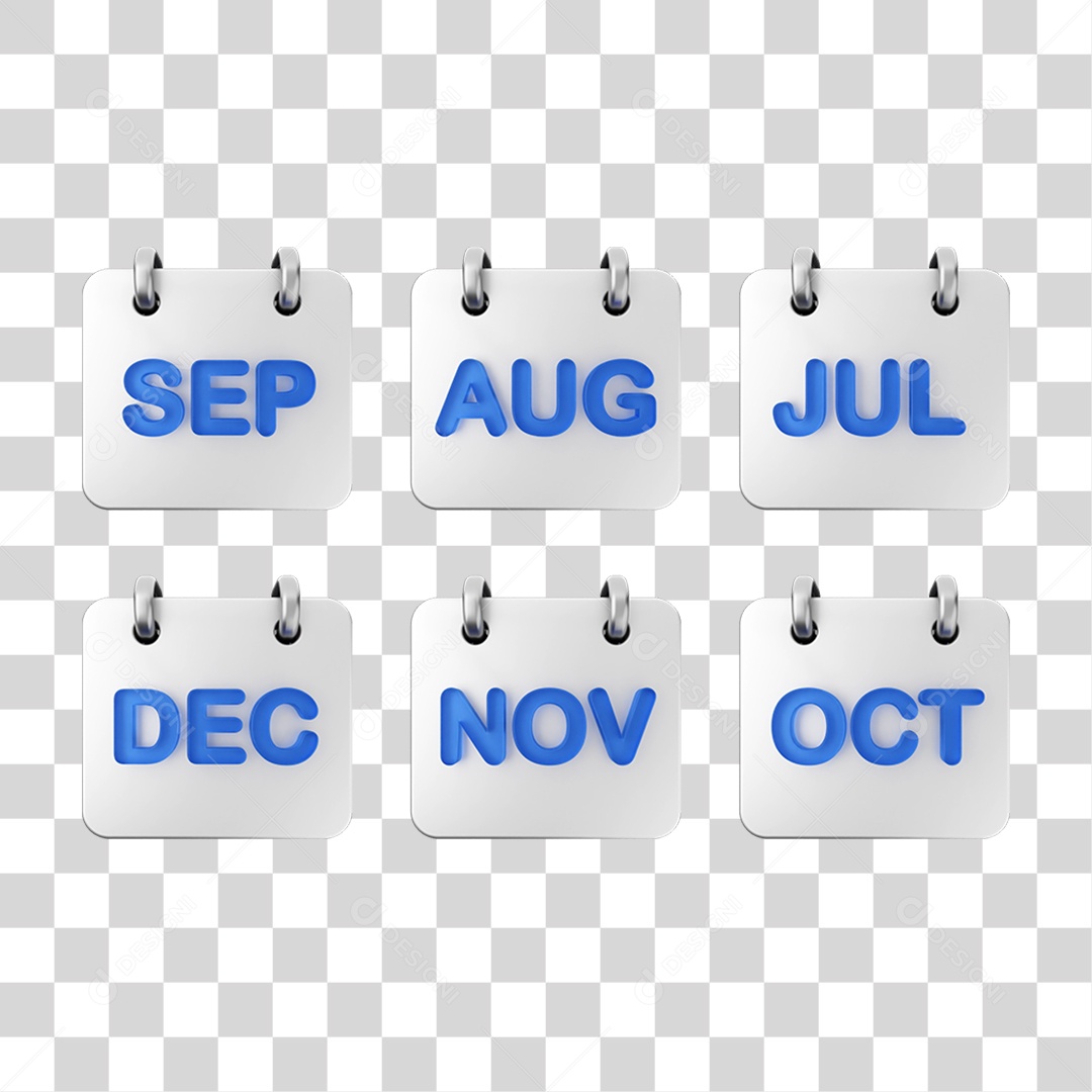 Ícone 3D Pacotes de Calendários PNG Transparente