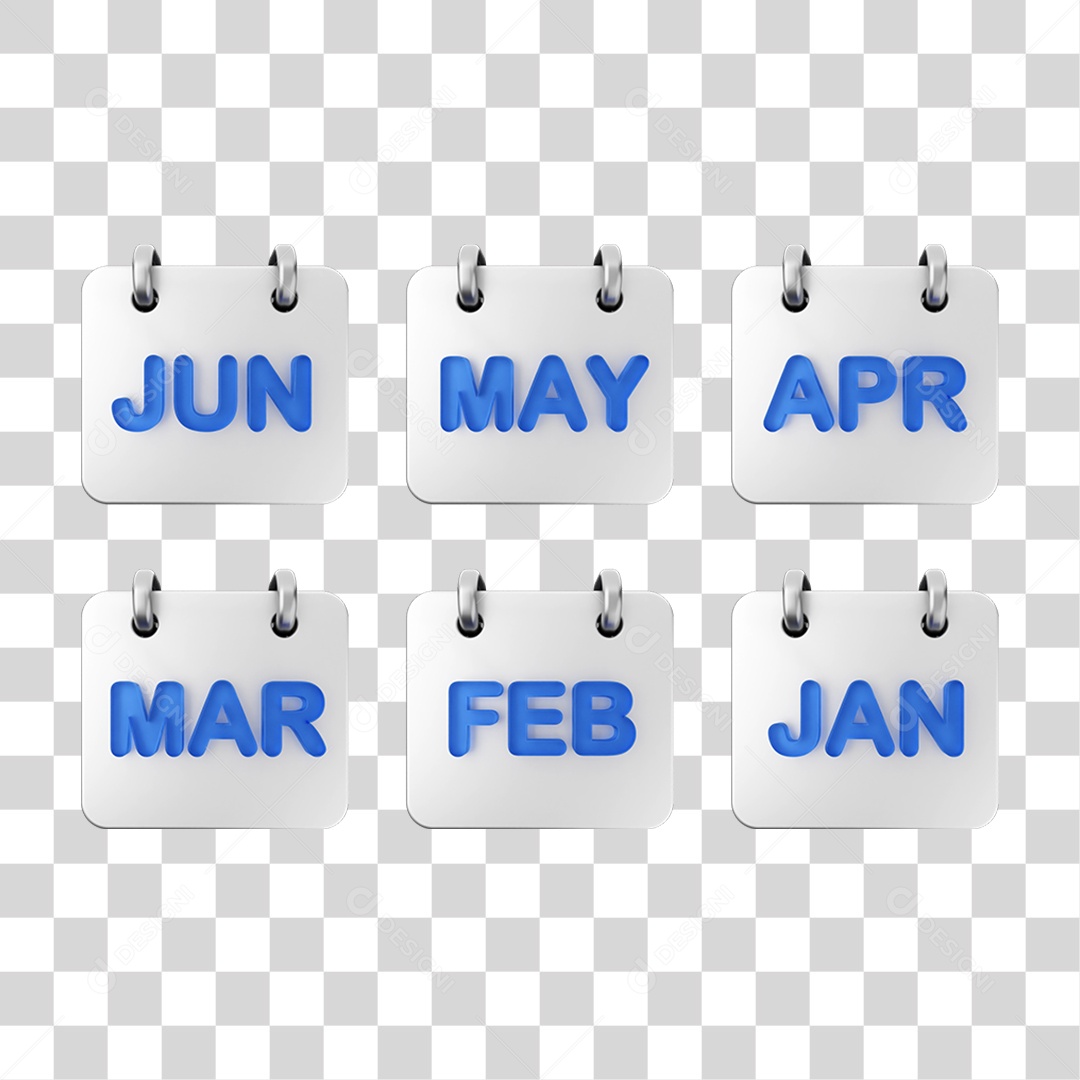 Ícone 3D Pacotes de Calendários PNG Transparente