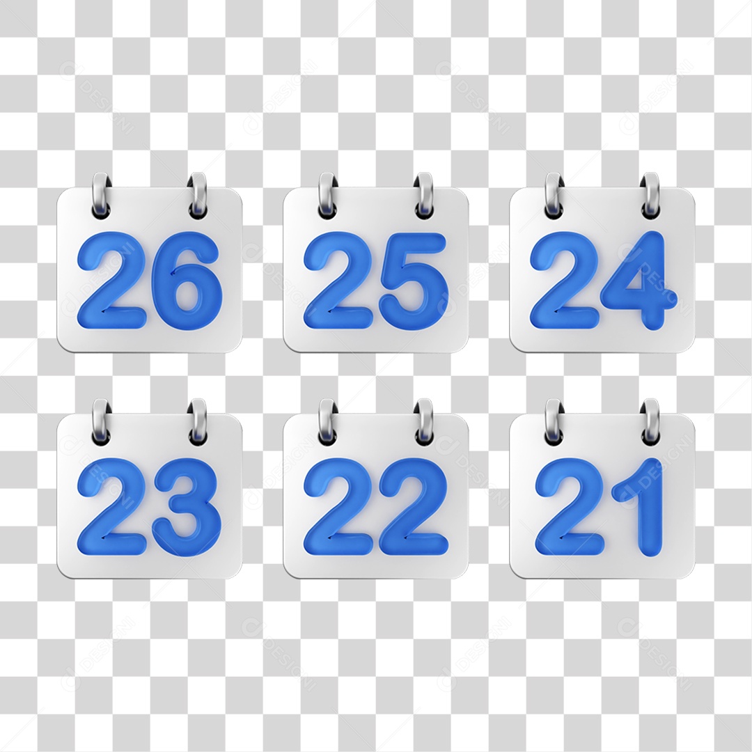 Ícone 3D Pacotes de Calendários PNG Transparente