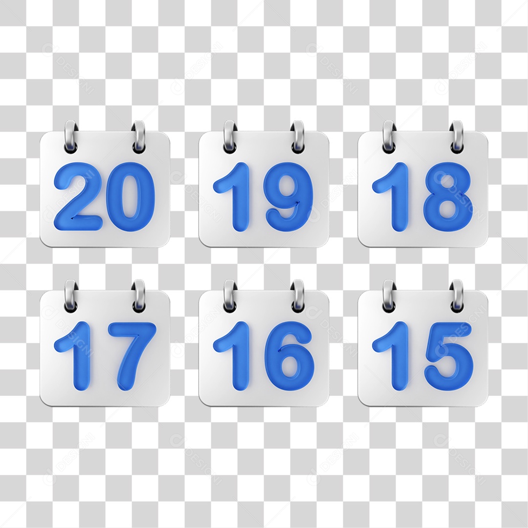 Ícone 3D Pacotes de Calendários PNG Transparente