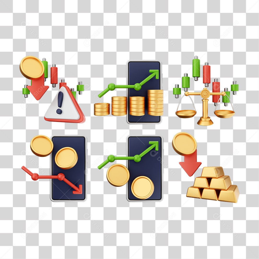 Ícone 3D Pacotes de Arquivos Compras Online PNG Transparente