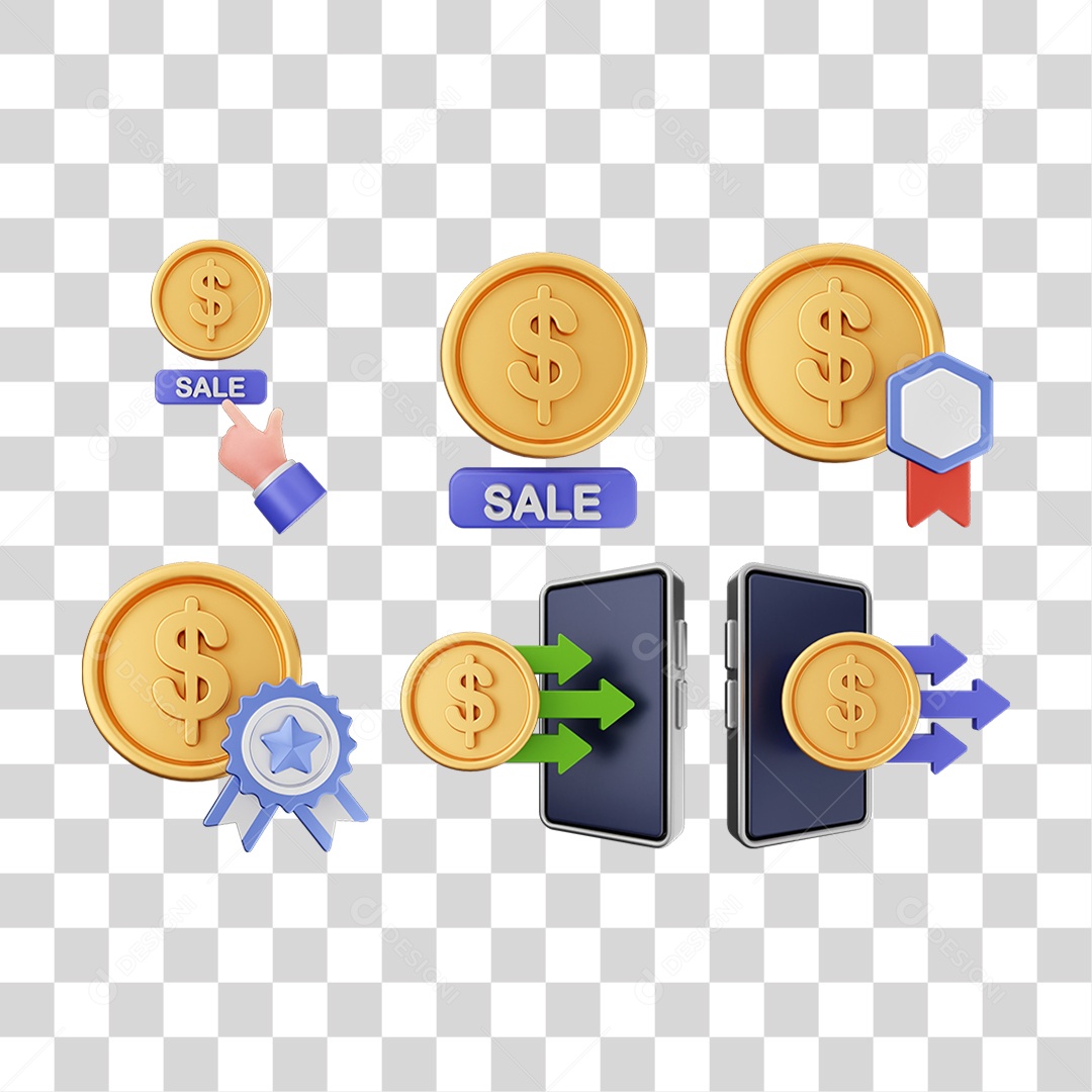 Ícone 3D Pacotes de Arquivos Compras Online PNG Transparente