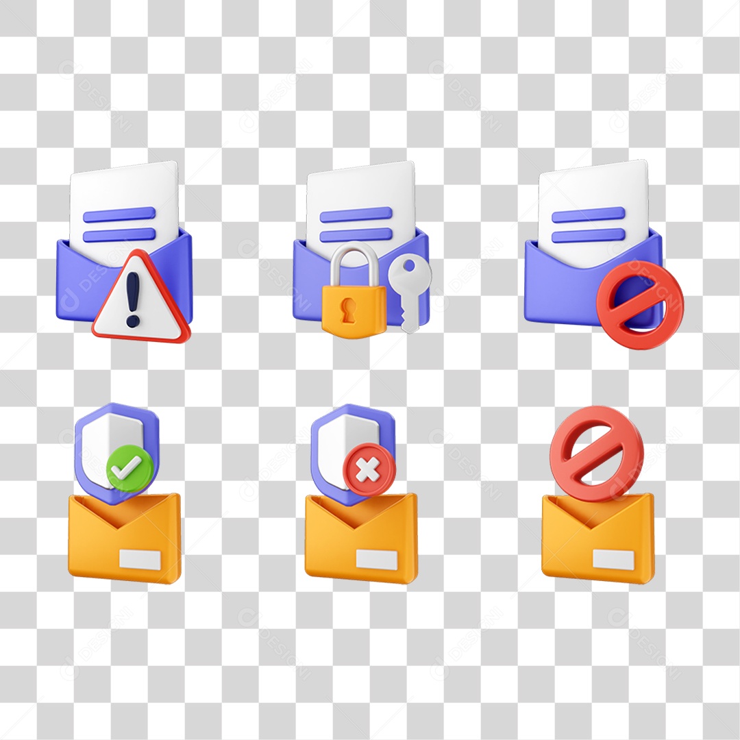 Ícone 3D Pacotes de Arquivos Verificação PNG Transparente