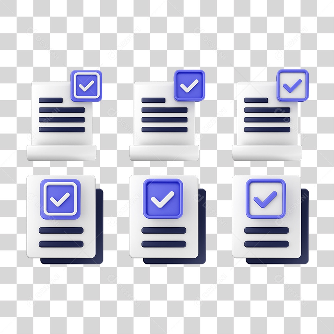 Ícone 3D Pacotes de Arquivos Verificação PNG Transparente