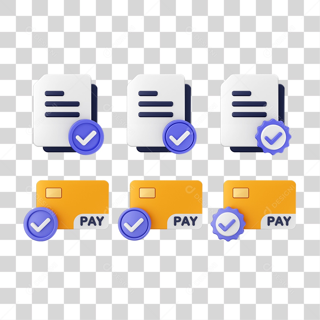 Ícone 3D Pacotes de Arquivos Verificação PNG Transparente
