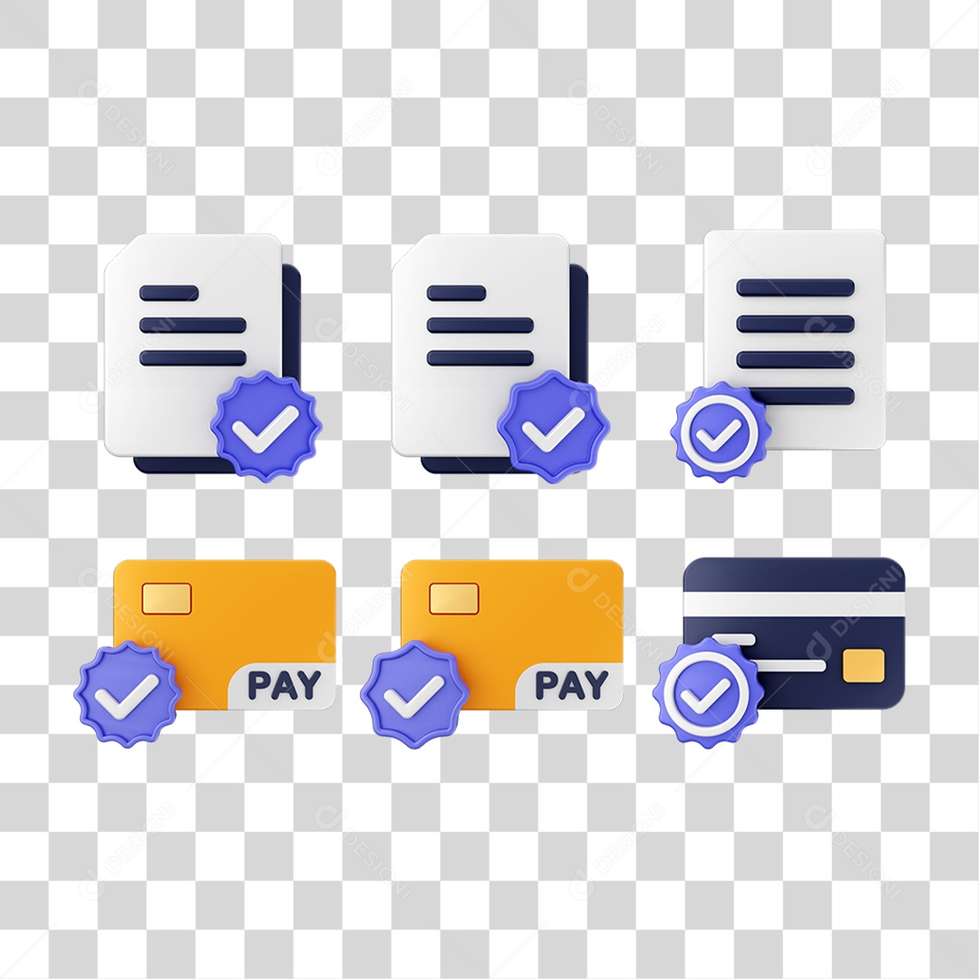 Ícone 3D Pacotes de Arquivos Verificação PNG Transparente