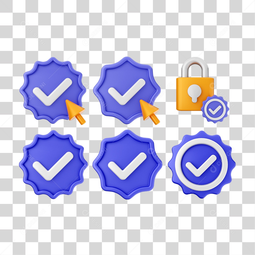 Ícone 3D Pacotes de Arquivos Verificação PNG Transparente